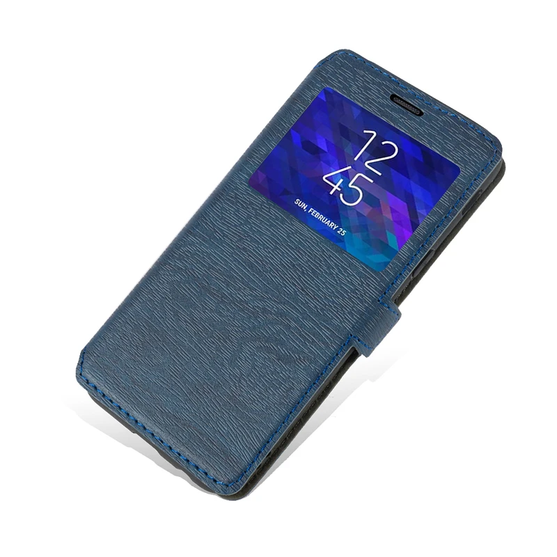 Чехол-сумка из искусственной кожи для телефона для TP-Link Neffos X1 Lite, флип-чехол с окошком для просмотра, чехол-книжка, мягкий силиконовый чехол из ТПУ - Цвет: Blue