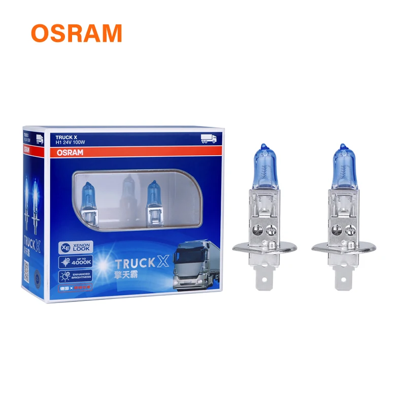 Osram, 24 В, 100 Вт, галогенный светильник для грузовика X H1, для прицепа, Led, 24 В, запчасти для прицепа, автомобильный светильник H4, галогенная лампа H1 62241T X 4000 K, 1 пара