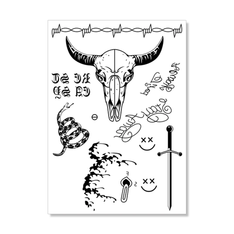 Eco-Friendly Chinese Tattoo Sticker Long Lasting Waterproof Do Not Fade Tattoo Sticker Make up SC30