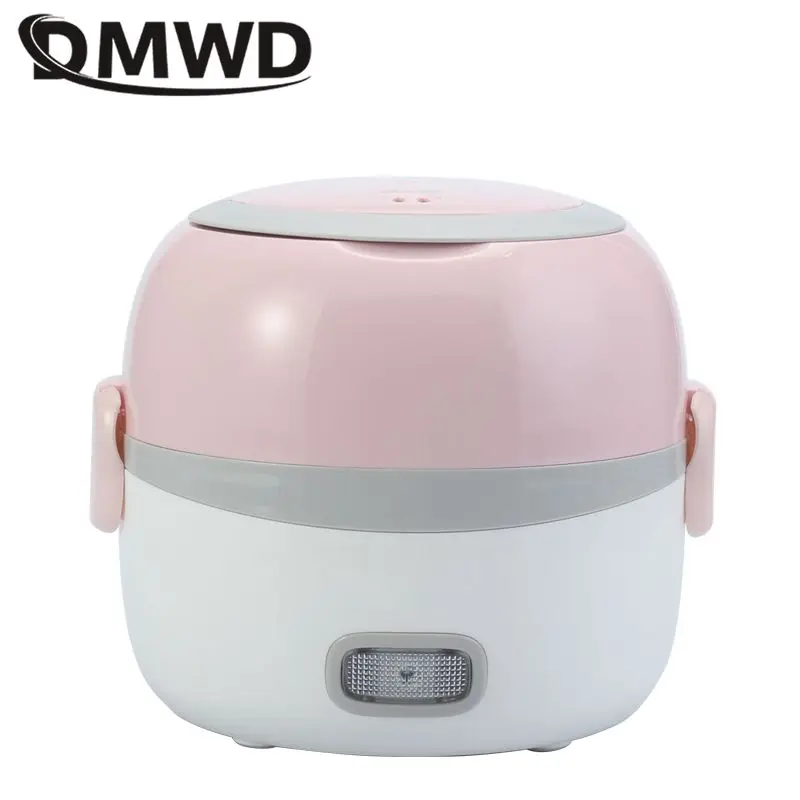 DMWD Electric Mini Rice Cooker Car 12V 24v Use Household Food Lunch Box Cooking