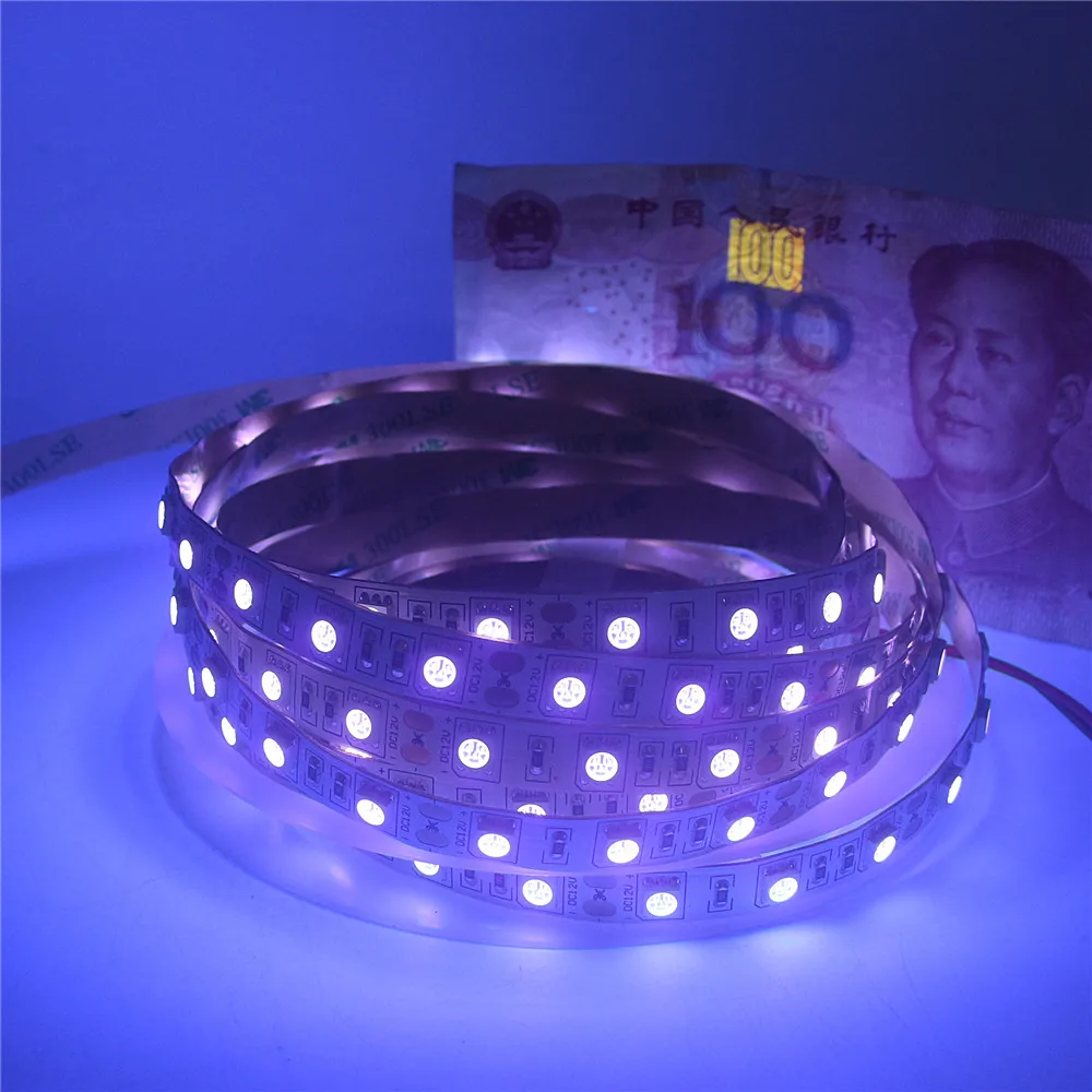 0 5 м УФ светодиодная лента светильник 5050 SMD 60 светодиодов/м 395 405nm