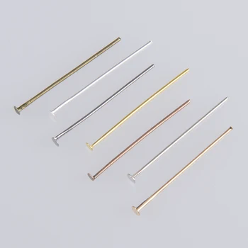

200 Pcs/Lot 20 30 35 40 45 50 60mm Earrings Headpins Flat Head Pins For Jewelry Making Accessories Diy Findings Supplies