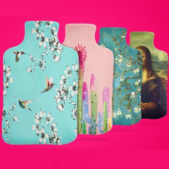 

Multi-Patterns Winter Hand Warmer Bag Quality Hot Water Bottle With Soft Cover Fashion Oil Painting Cartoon Hood 26x16cm