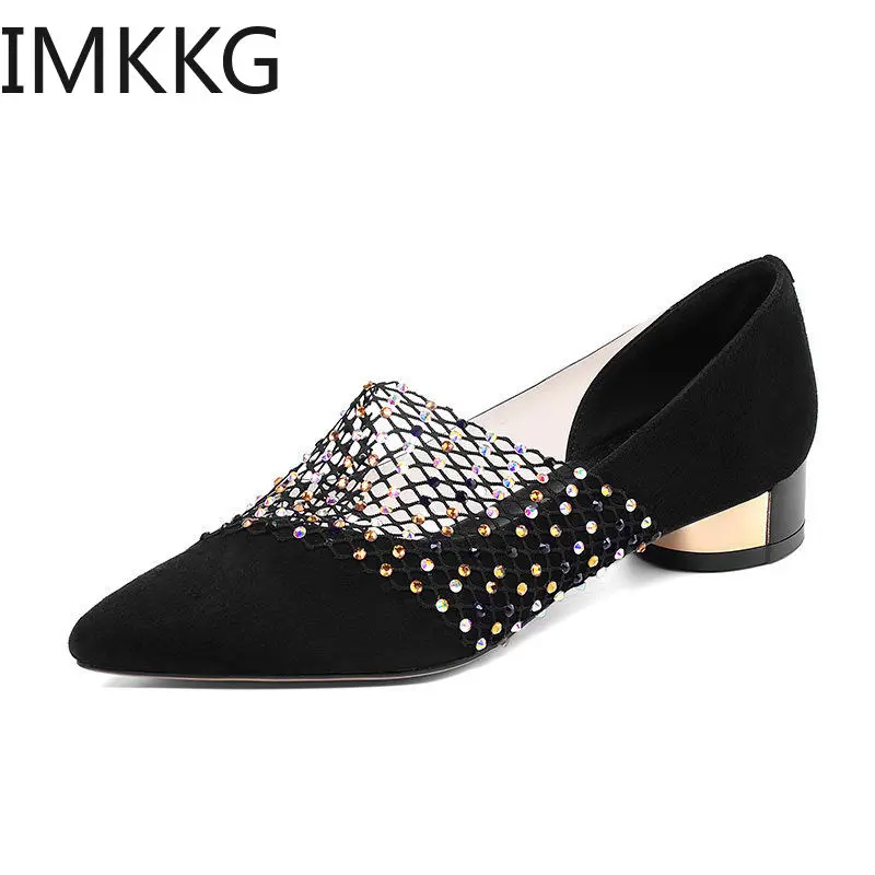 Elegant black Pointed Toe Flat Shoes Women crystal Flats Fashion Slip on Ladies Shoes lady slip on ballet Office shoes F90364