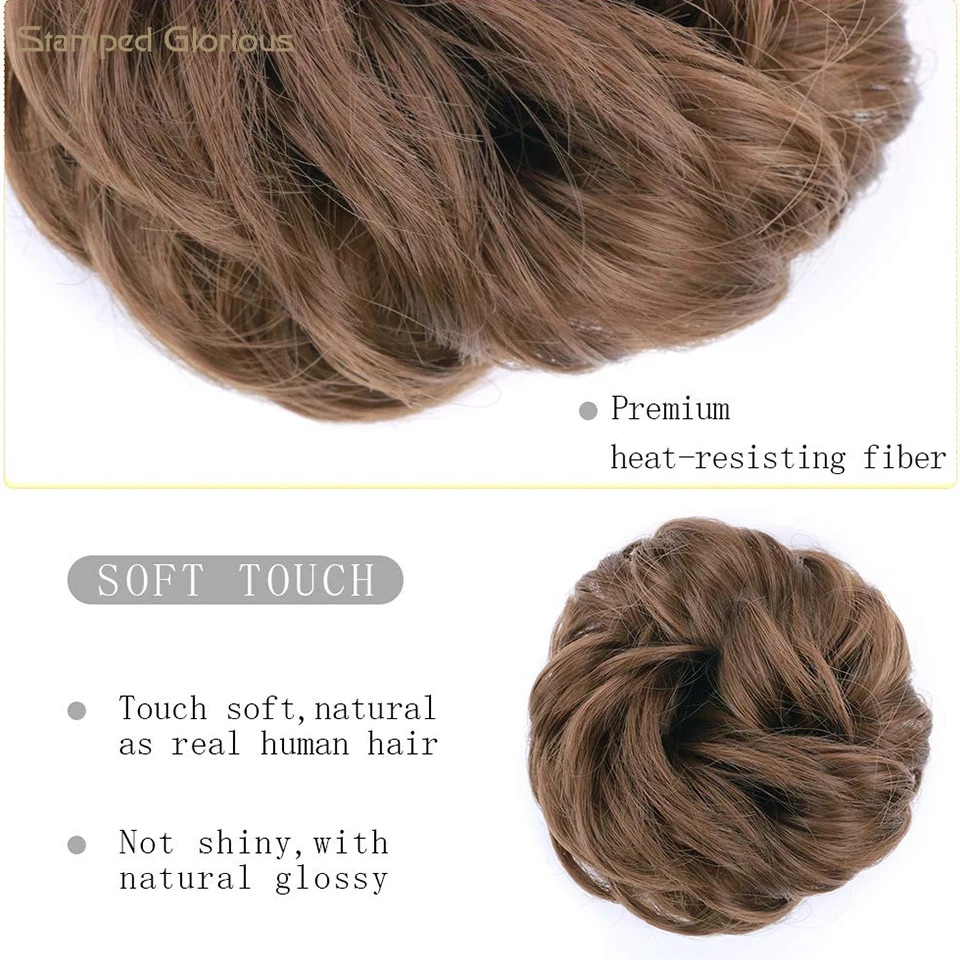 Штампованные Великолепные женские толстые 1 шт. резинки для волос сделаны из вьющихся волос волнистые волосы для наращивания пучок грязные шиньоны