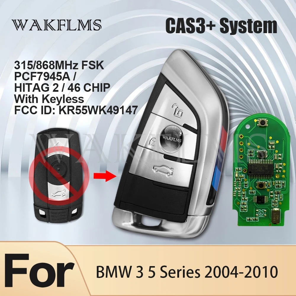 3 Buttons Remote Key 433MHz 315MHz 315LP MHz 868MHZ for BMW 1 3 5 6 Series X1 X6 Z4 E60 E70 E71 E91 E92 2004-2015 CAS3 CAS3+