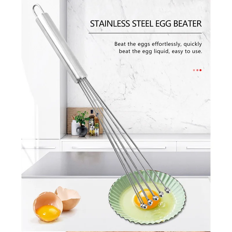 Stainless Steel Bead Egg Beater Mixer Ball Whisk Multipurpose Wedge Slicer | Дом и сад