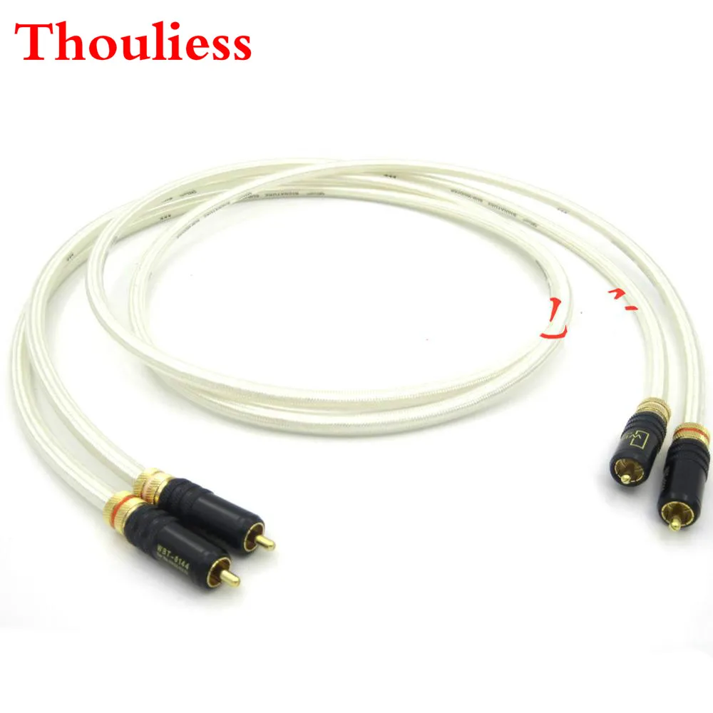 

Thouliess HIFI WBT-0144 Gold Plated RCA Plug QED Signature OFC Silver-Plated Audio Amplifier CD Player Interconnect RCA Cable