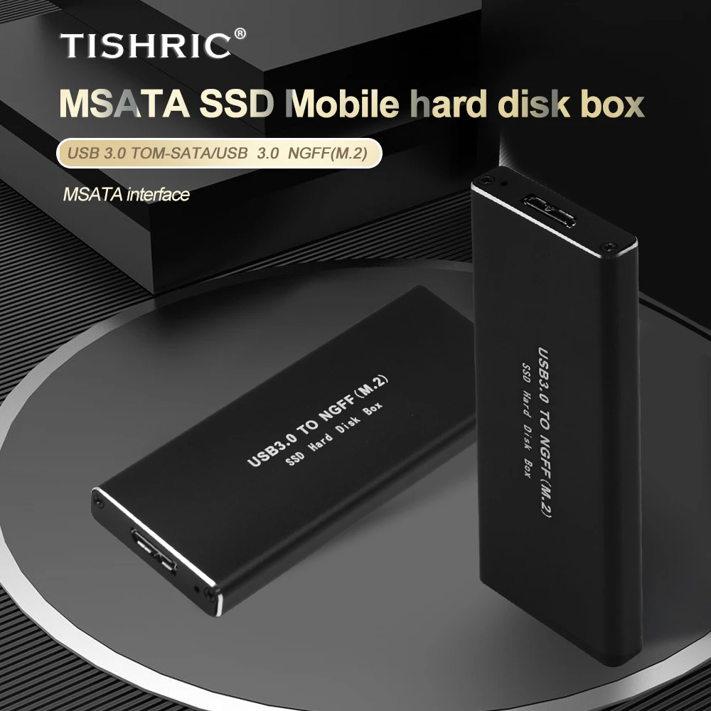 external hard disk case TISHRIC External Hard Drive Box HDD Case USB3.0 To NGFF M.2 M-SATA Hard Disk Case Hdd Enclosure Support 10TB External Hdd Box hdd enclosure 3.0
