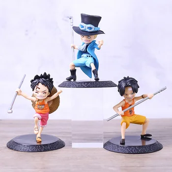

One Piece Child Monkey D Luffy Portgas D Ace Sabo Mini PVC Figure Collectible Anime Toys 3pcs/set