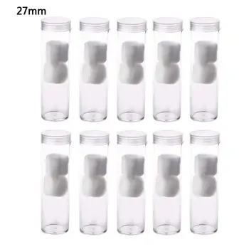 

10Pcs Clear Round Screw Top Coin Tubes Storage Holder Protector Collection Box Case for 20.5mm/25mm/27mm/30mm Coins or Capsules