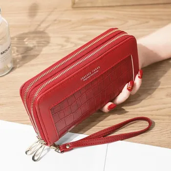 

New Style Double Zipper Women Wallet Long Clutch Bag Korean Version Small Double Wallet Standard Wallets Women Fashion PU