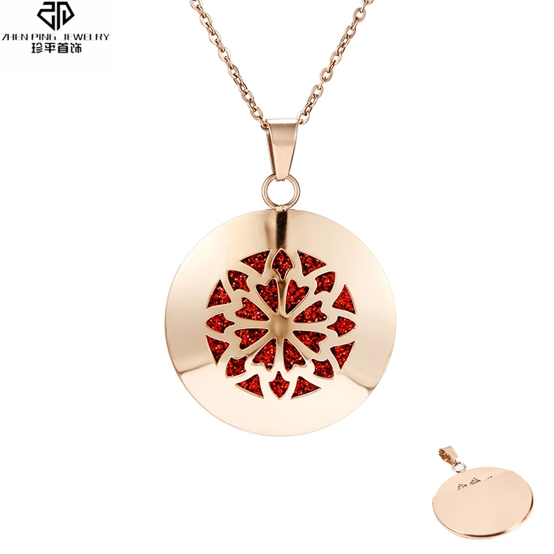 

Geometric Flower Perfume Diffuser Pendant for Women Essential Oil Diffuser Aromatherapy Necklace Stainless Steel Jewelry