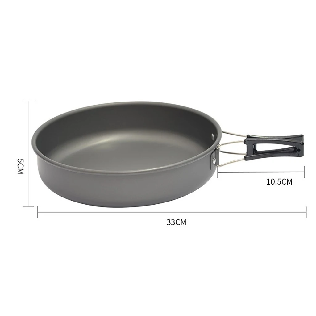 Outdoor 2-3 person Portable Frying Pan Camping Picnic Cookware Non-stick Pan for Car Camping Backpacking Hiking