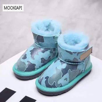 

In 2019, the new sheepskin and fur children's snow boots, pure wool children's boots, free delivery, free delivery, four colors