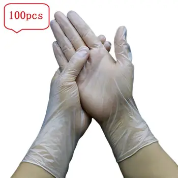 

New 20Pcs/60 pcs/100pcs Clear Plastic Disposable Gloves For Food Use Acid Resistant Gloves For Home Cleaning Medical Pvc Gloves