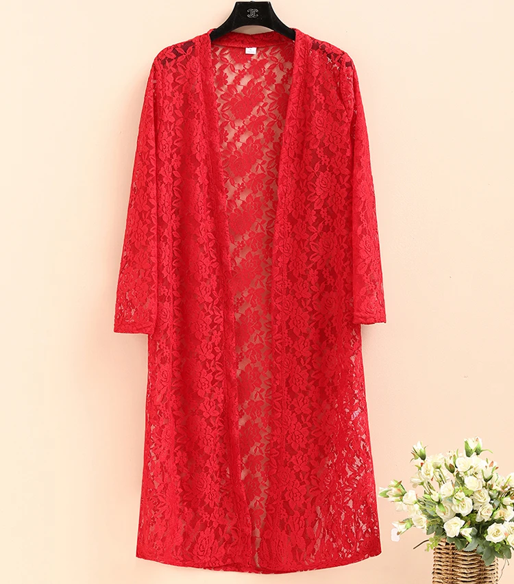 Harajuku Outerwear Women Long Sleeve Solid Loose Lace Jackets 2020 New Summer Fashion Plus Size Ladies Wild Joker Casual Coat | Женская