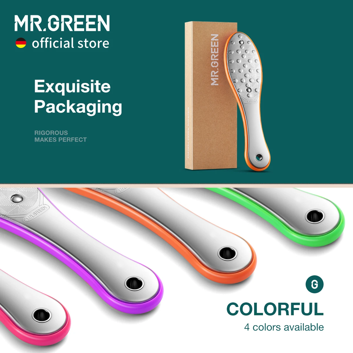 MR.GREEN 페디큐어 풋 케어 도구 풋 파일 Rasps 캘러스 데드 풋 스킨 케어 리무버 세트, 스테인레스 스틸 전문 양면
