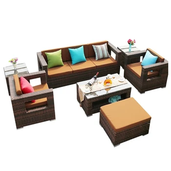 

Outdoor furniture rattan chair corner leisure sofa and tea table sets