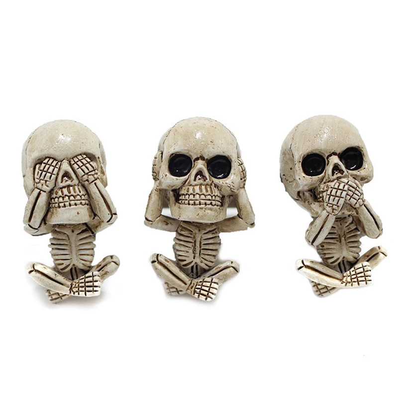 Статуя Hot Evil Skull Trio набор из 3 предметов с Освежителем воздуха украшение для