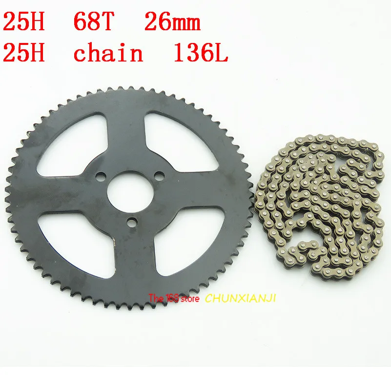

Size 25H 136L links Chain Spare Master Link with 68T tooth rear sprocket For 47cc 49cc Mini Dirt ATV Motor Pocket Bike Motocross