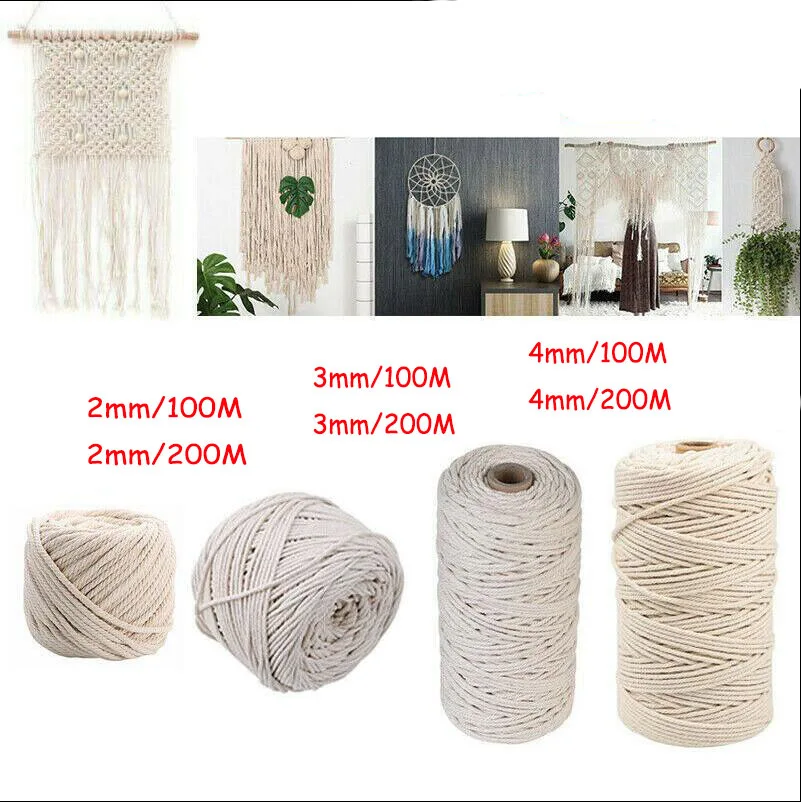 Corde Synthétique Blanche 28 Mm X 15 Mètres - Coton Look - Décoration Jardin