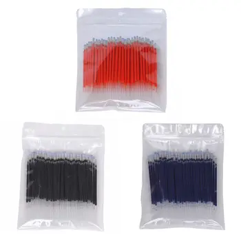 

100pcs Neutral Ink Gel Pen Refill Black Blue Red 0.5mm Bullet Refills Office School Stationery