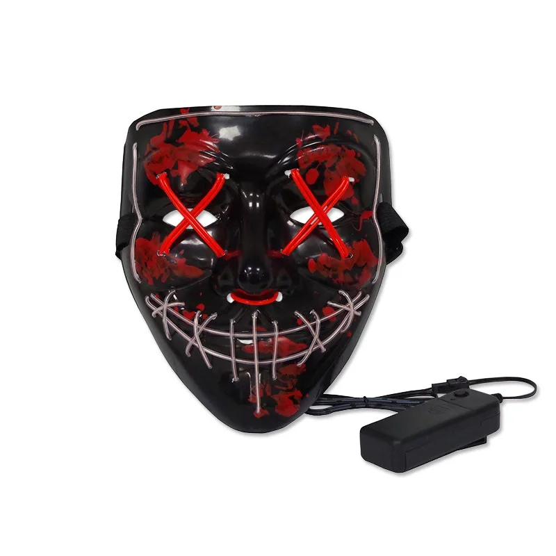 Светодиодный маска на Хэллоуин, вечерние маскарадные маски, неоновая маска, светильник светится в темноте, тушь для ресниц, страшная маска, светящаяся маска, Очищающая маска - Цвет: 1558D