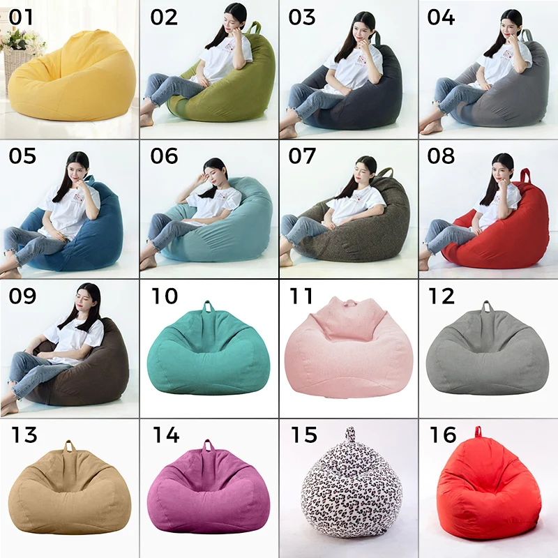 outdoor umbrella Unfilled Lounge Sofa Cover Indoor Cozy Unstuffed Bean Bag Lazy Sofa Chair Cover Seat Room Decor Pouf Couch Tatami Ottoman Covers picnic table