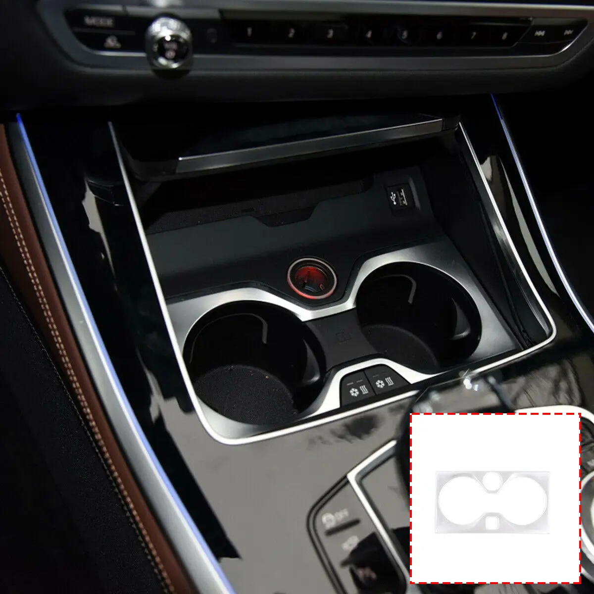 Chrome For Bmw X5 G05 2019 Interior Water Cup Holder Cover Trim Interior Mouldings AliExpress