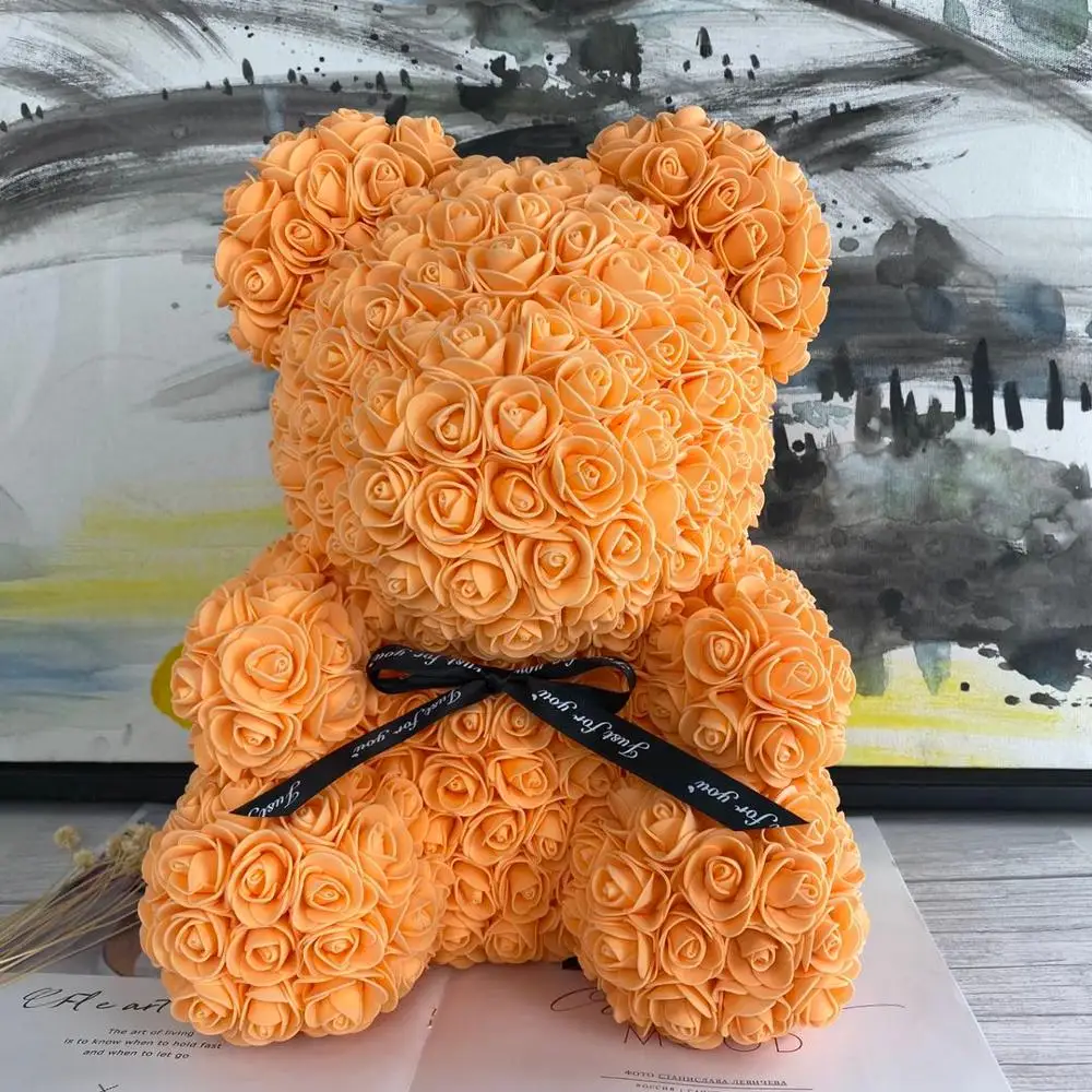 orange rose teddy bear