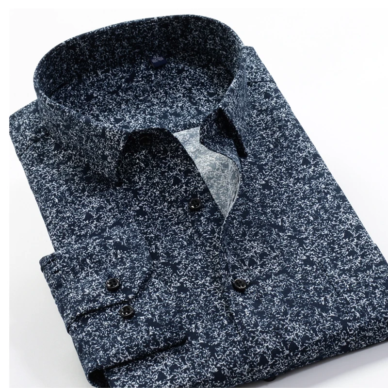 Large Size 8XL 9XL 10XL VROKINO Brand 2019 Vintage Floral Print Long Sleeves Men's Business Casual Dress Fashion Classic Shirt Large Size 8XL 9XL 10XL VROKINO Brand 2019 Vintage Floral Print Long Sleeves Men's Business Casual Dress Fashion Classic Shirt