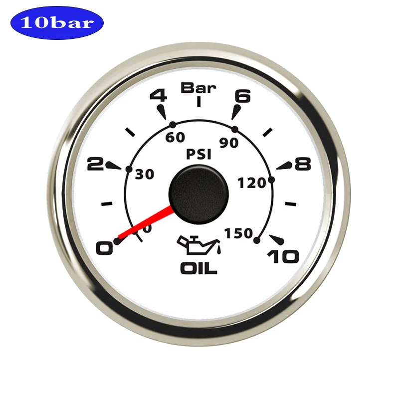 DC 12 В 52 мм " цифровой датчик давления масла индикатор 0~ 5 бар/0~ 75psi дисплей с 8 цветов подсветки - Цвет: 10 Bar