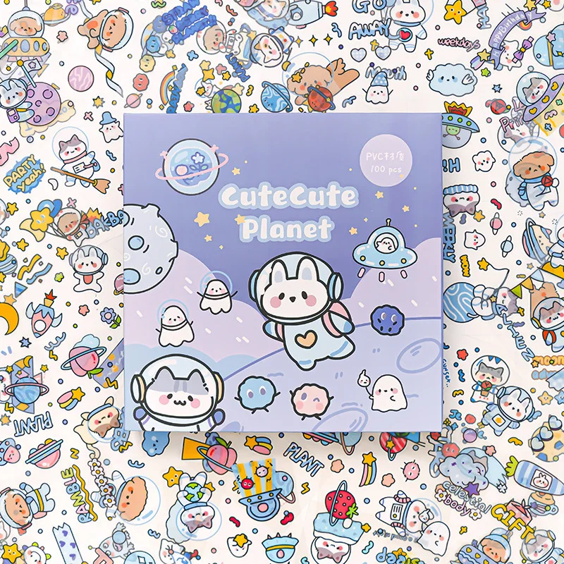 Juego de pegatinas de PVC impermeables para álbum de recortes, pegatinas  Kawaii Jounal, lindo conejo Molang, Anime japonés, papelería DIY, 50  unids/set