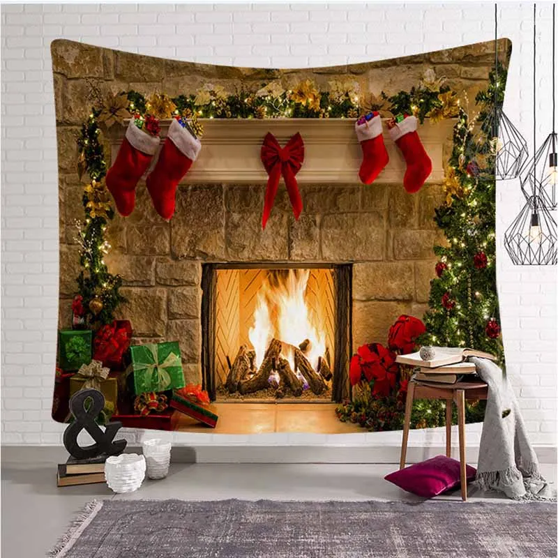 Рождественское украшение, оконный Носок, гобелен, настенный, Рождественский Декор, гобелен, настенные ковры, психоделическая настенная Гобеленовая ткань - Цвет: color 1