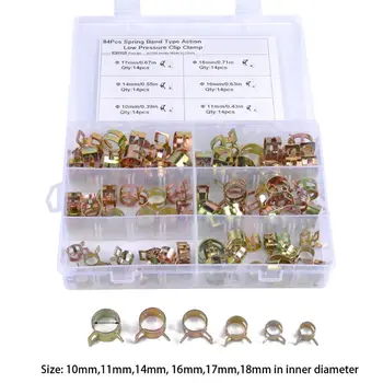 

84pc 10-18mm 11 Size Car Spring Clip Fuel Line Hose Clip Water Pipe Air Tube Y4QC