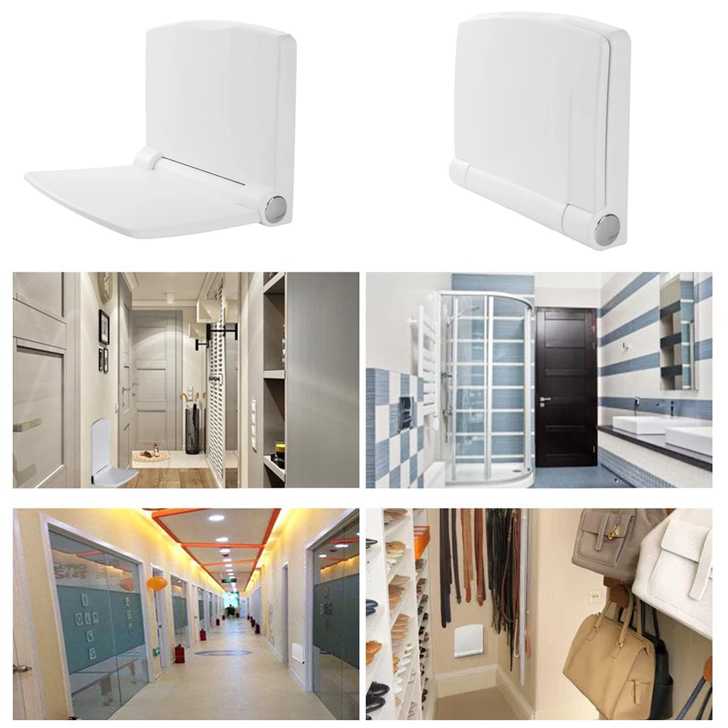  Folding Shower Seat Wall Mount Foldable Bath Shower Seat For Elderly Seniors Handicap - Sturdy Fram