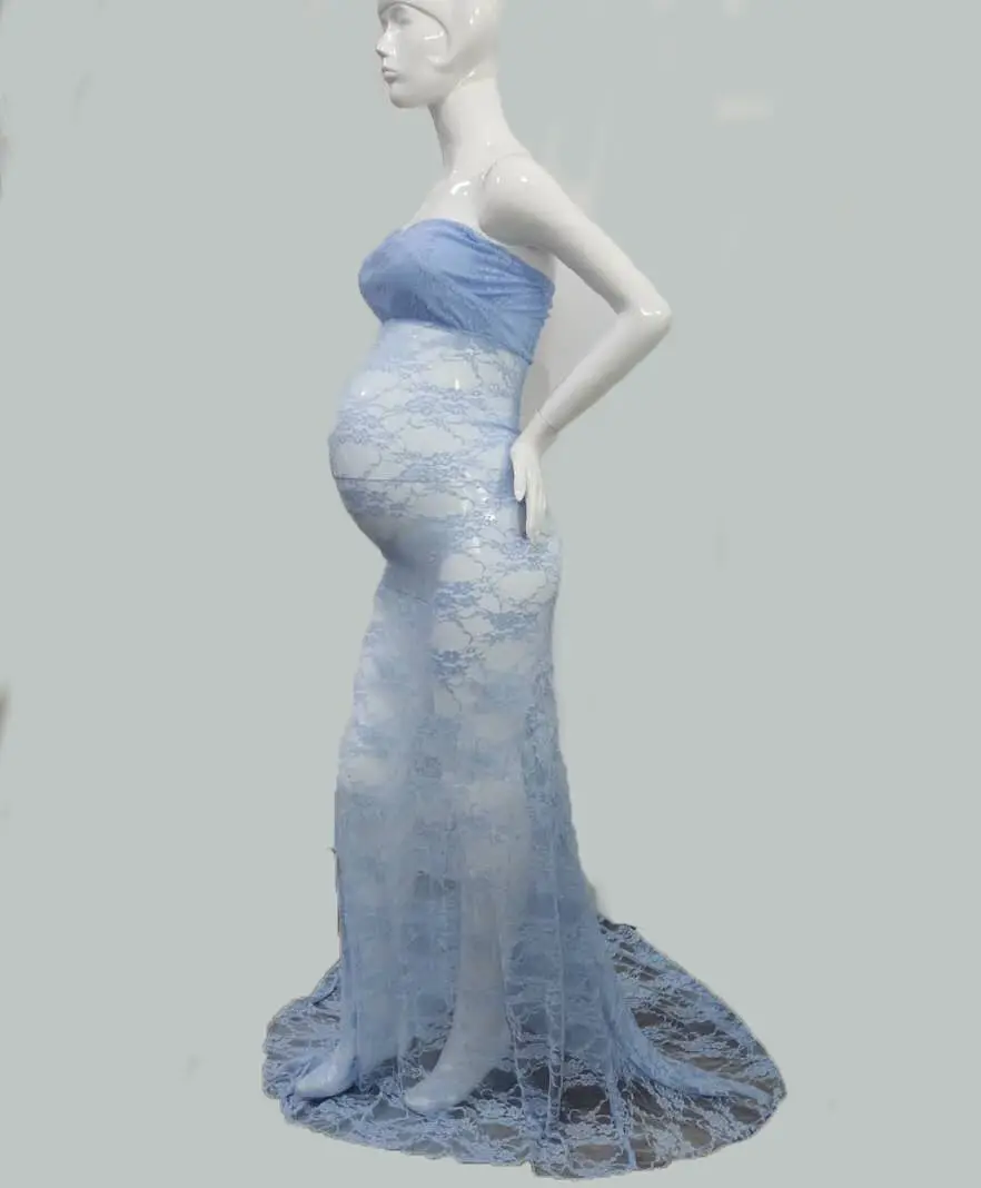 Sexy Lace Maternity Dresses Photography Props Long Fancy Pregnancy Dress Shoulderless Maxi Gown For Pregnant Women Photo Shoots (6)
