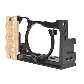 

Camera Cage with Wooden Handle Professional Video Gear DSLR Rig Camera Stabilizer for Sony Cyber-Shot DSC-RX100 VI VII RX100M7