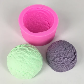 

FenKicyen Lovely 3D Ice Cream Ball Silicone Mold High Quality Cookie Pastry Decorating Mould Cake Chocolates Mould Kitchen Tools