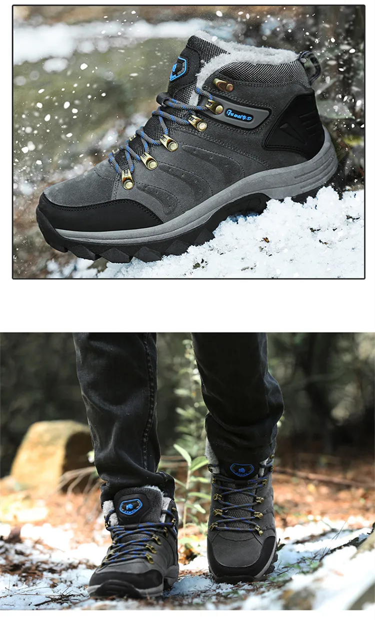 Winter Men Women Hiking Shoes Outdoor Walking Jogging Trekking Snow Boots Mountain Climbing Sport Sneakers Athletic Waterproof