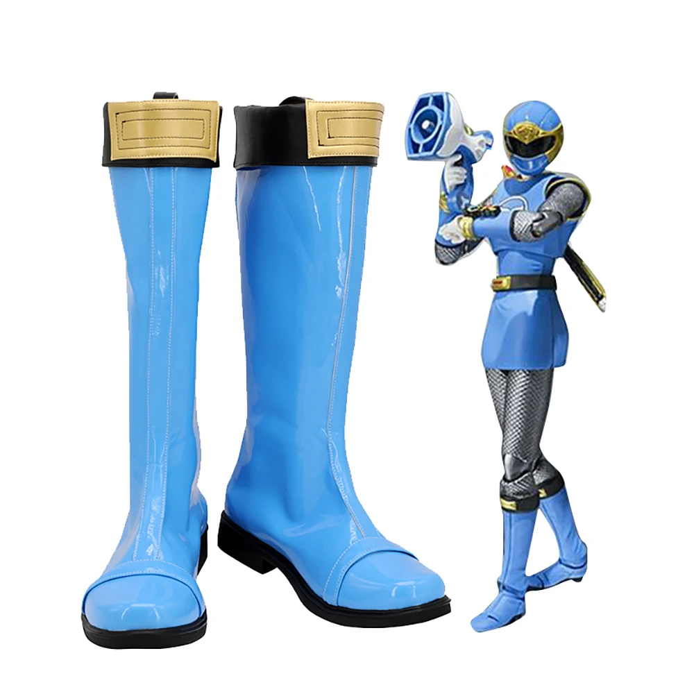 Ninpu Sentai Hurricaneger Nanami Nono/синие ботинки для костюмированной вечеринки Обувь синего