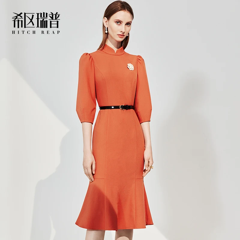 

High End Improved Cheongsam New Autumn And Winter Women's Dress Retro Temperament Slim And Chic Dress Fishtail Skirt