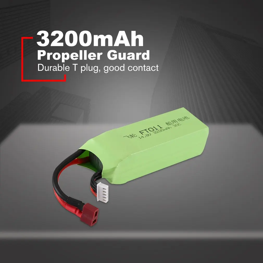 3200MAH 14,8 V 30C RC лодка T Plug Lipo-battery перезаряжаемая батарея для FT010 FT011 высокоскоростная лодка с дистанционным управлением