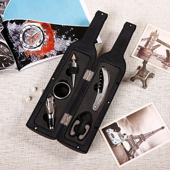 

3pcs & 5pcs/set Wine Bottle Opener Stopper Pourer Accessories Corkscrew Kit Foil Cutter Holder Wine Opener Wine Tools