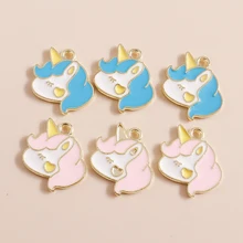 

10pcs 17*13mm Cute Enamel Unicorn Charms for Necklaces Earrings Making Accessories Diy Pendants Jewelry Findings Craft