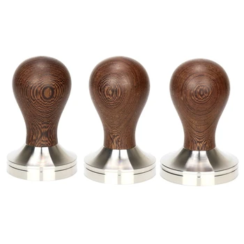 

Espresso Tamper for Barista Wood Handle Coffee Tamper Stainless Steel Hammer 27RF