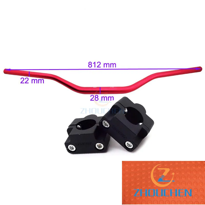 Руль 28 мм 1 1/" Fat Bar+ 1 1/8" Fat Handle Bar Clamp Risers Taper Black для Dirt Pit Bike ATV Quad мотокросса