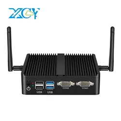 XCY – Mini PC Intel Celeron J4125 Quad core, 2x Ports série RS 232, 2x USB intégrés IPC, Gigabit Ethernet, double NIC, Fanless 