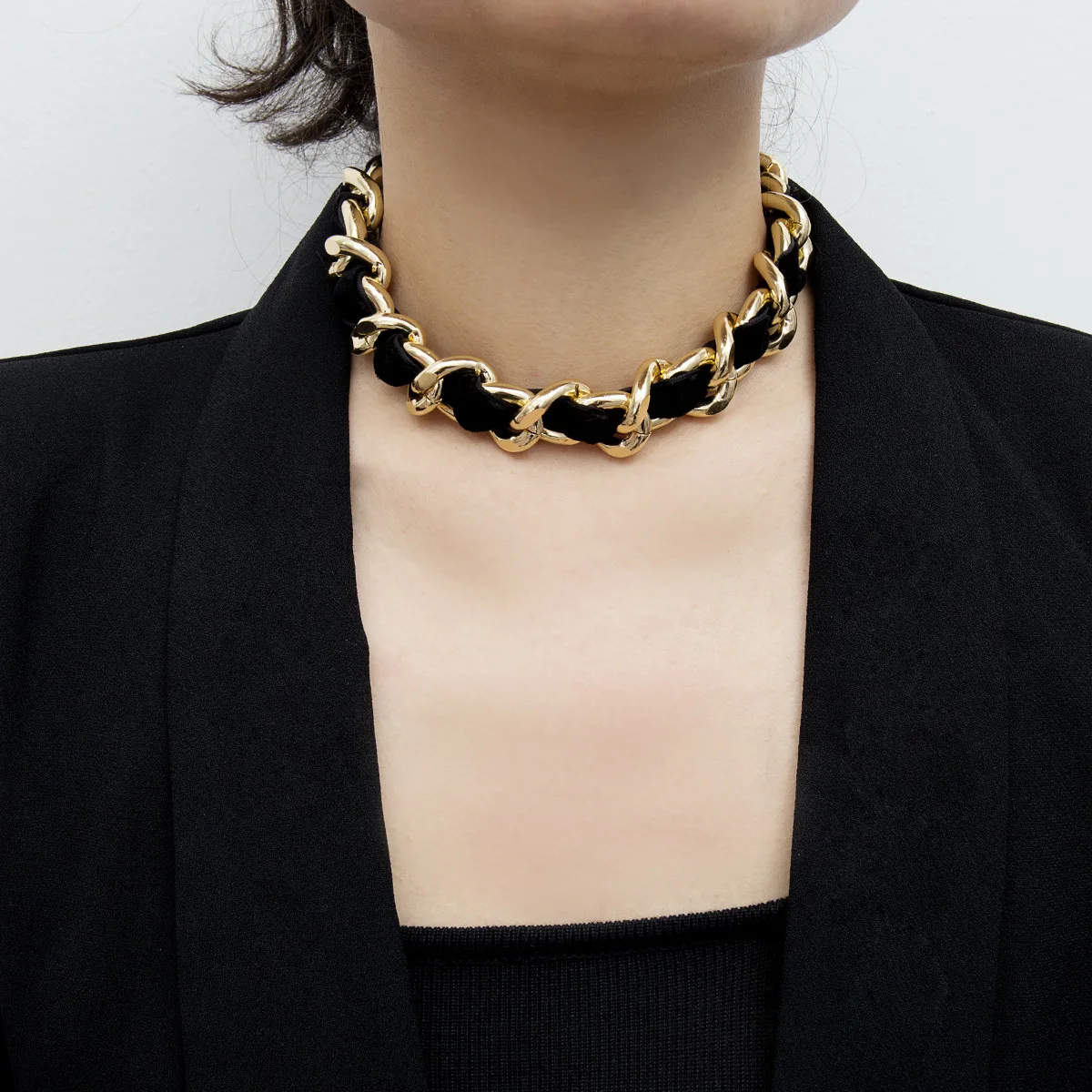 

High Quality Punk Lock Choker Necklace Pendant Women Collar Statement Brand Gold Color Chunky Thick Chain Necklace Steampunk